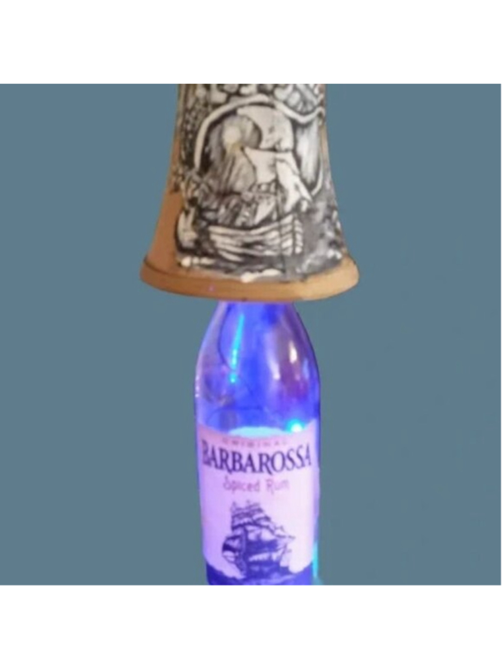 Handmade Upcycled LED Bottle Lamp - Nautical Decor